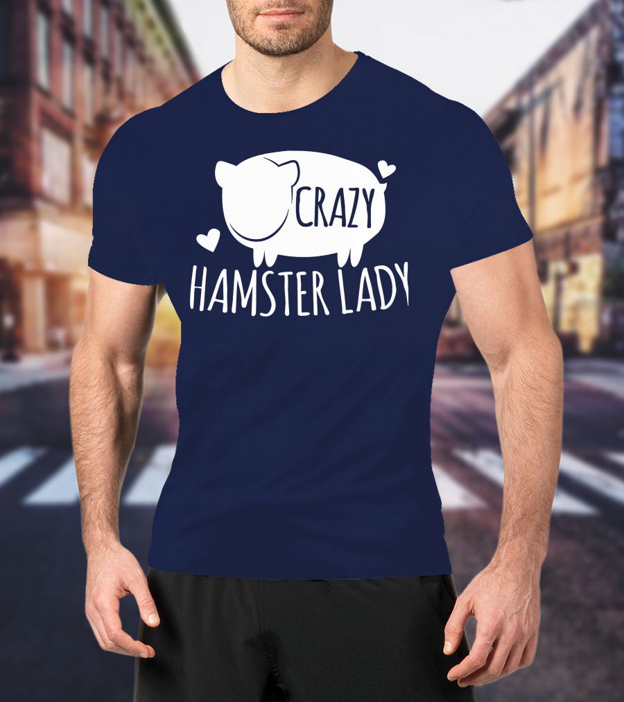 Crazy Hamster Lady With Hearts T-Shirt