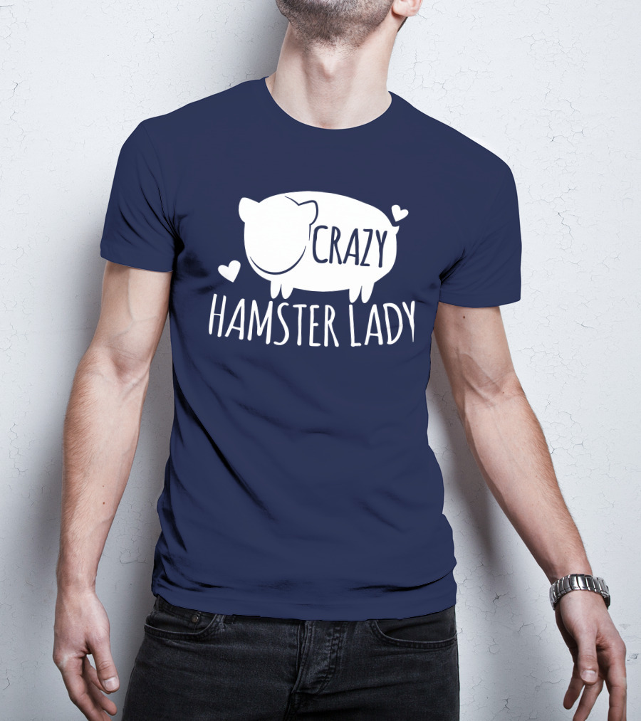 Crazy Hamster Lady With Hearts T-Shirt