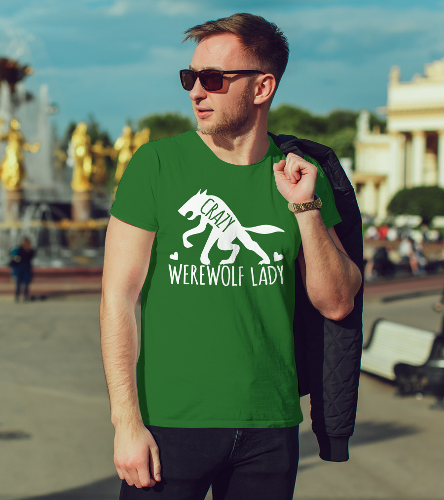 Crazy Werewolf Lady Hearts T-Shirt