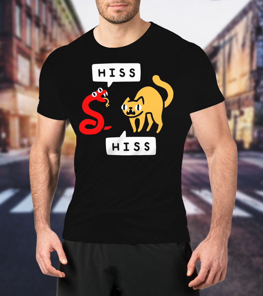 Hissy Fit Hiss Snake And Cat Conversation T-Shirt