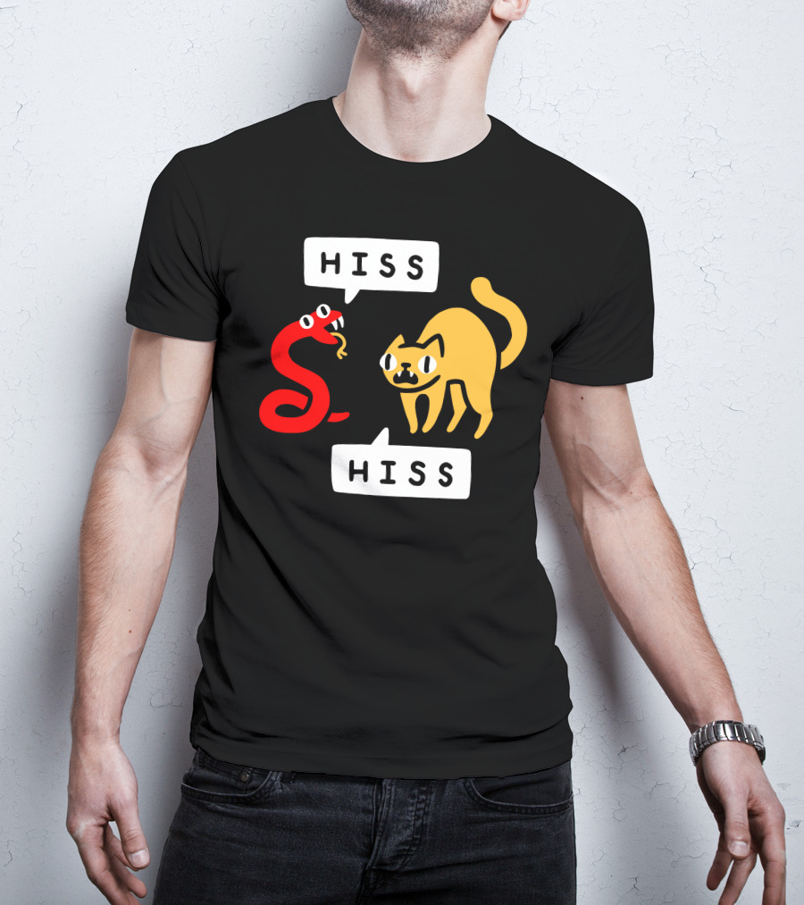 Hissy Fit Hiss Snake And Cat Conversation T-Shirt