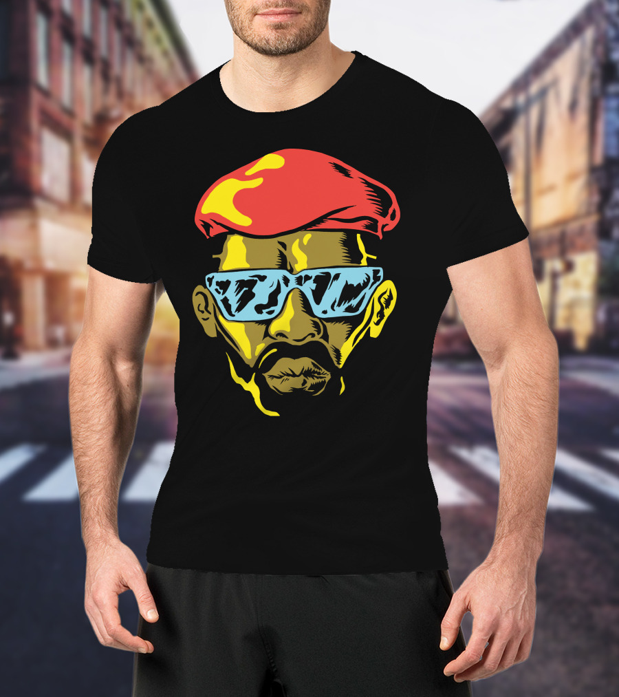 Gangsta Cool Shades Red Beret Face T-Shirt
