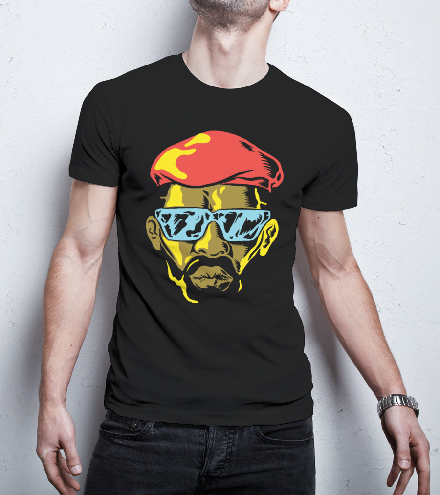 Gangsta Cool Shades Red Beret Face T-Shirt