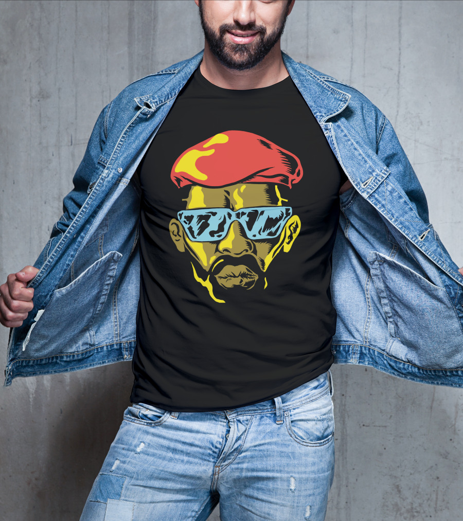 Gangsta Cool Shades Red Beret Face T-Shirt