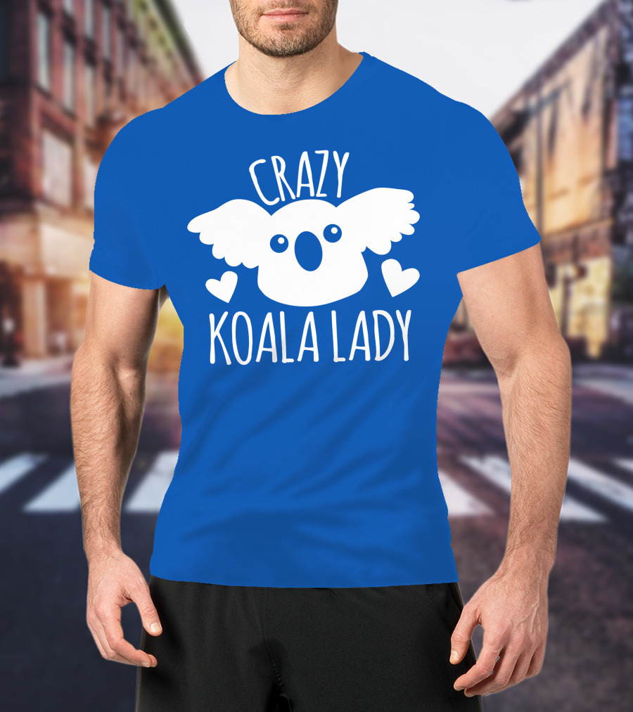 Crazy Koala Lady Cute Heart Accents T-Shirt