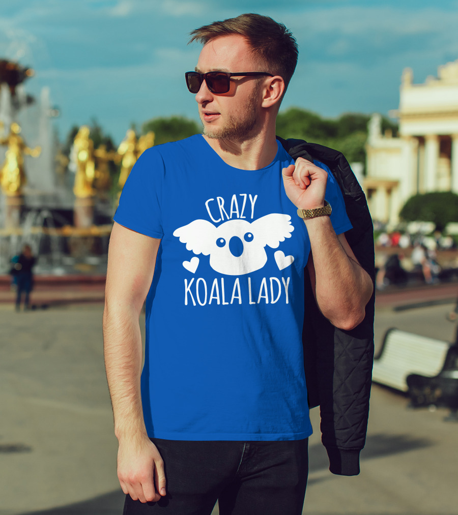 Crazy Koala Lady Cute Heart Accents T-Shirt