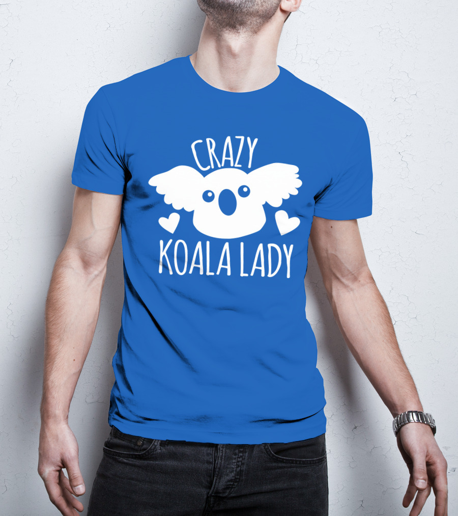 Crazy Koala Lady Cute Heart Accents T-Shirt