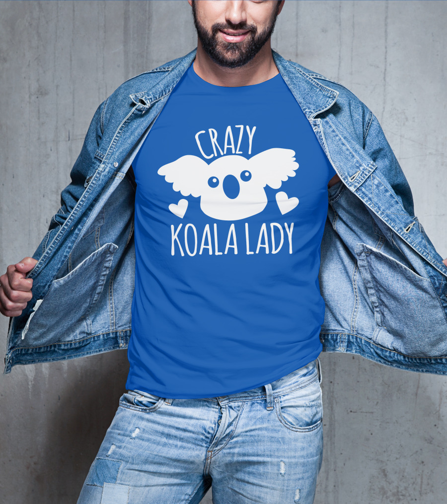 Crazy Koala Lady Cute Heart Accents T-Shirt