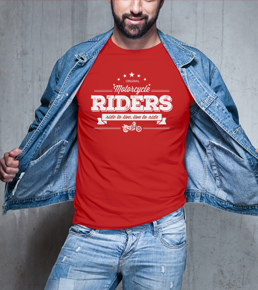 Original Motorcycle Riders Ride To Live, Live To Ride T-Shirt