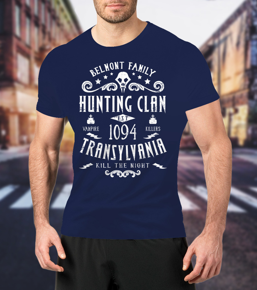 Belmont Family Hunting Clan Est 1094 Transylvania Vampire Killers Kill The Night T-Shirt