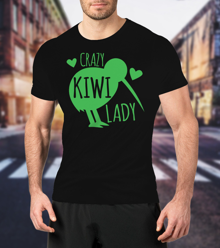 CRAZY KIWI LADY Kiwi Bird Hearts T-Shirt