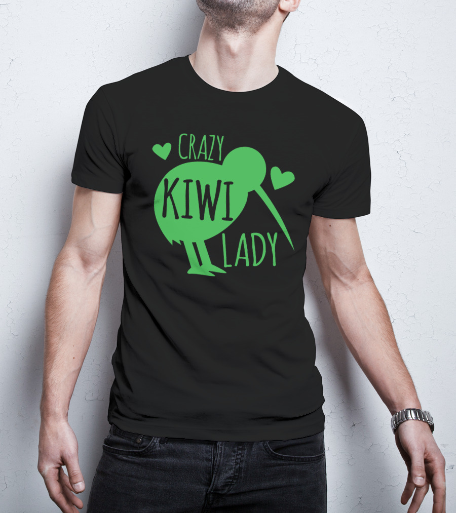 CRAZY KIWI LADY Kiwi Bird Hearts T-Shirt