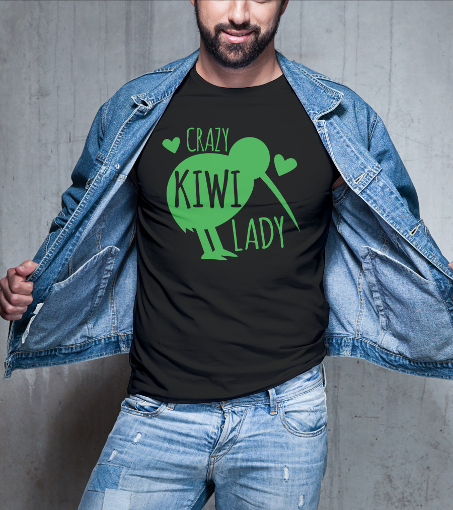 CRAZY KIWI LADY Kiwi Bird Hearts T-Shirt