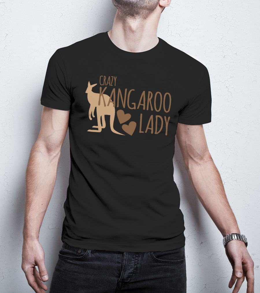 CRAZY KANGAROO LADY Kangaroo Hearts T-Shirt