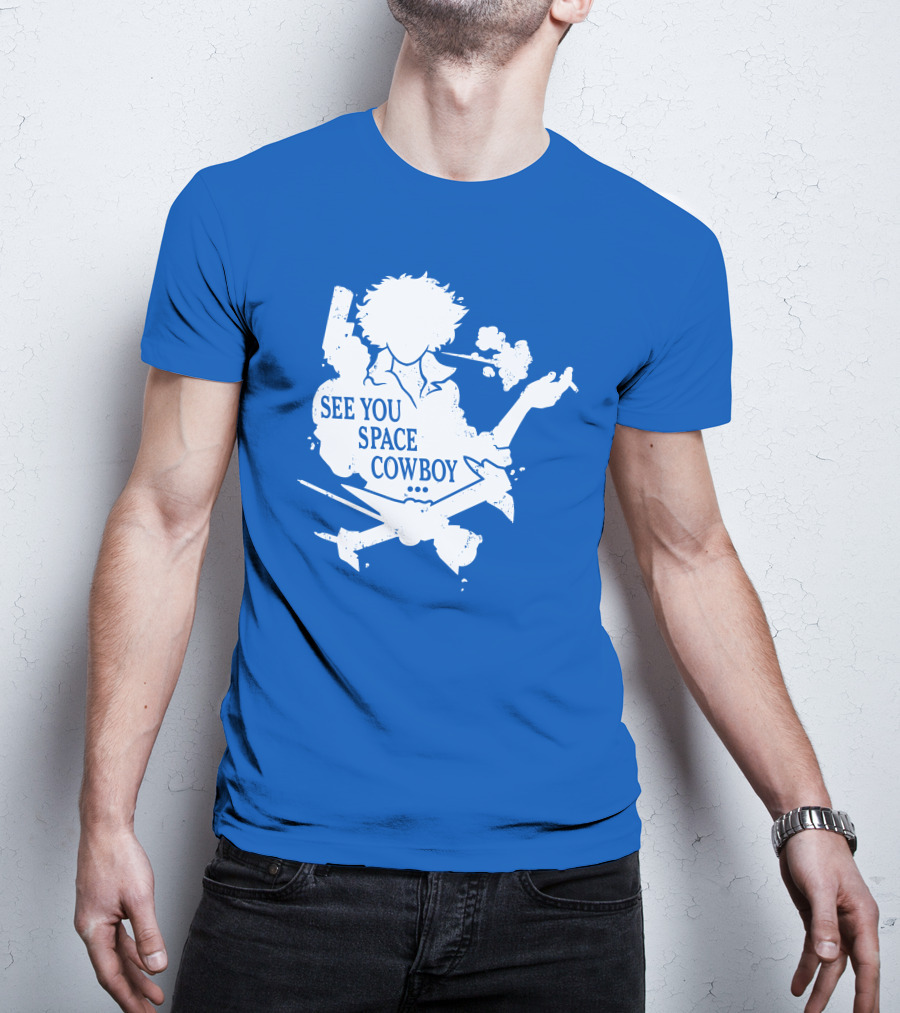 SEE YOU SPACE COWBOY Spike Silhouette Smoking Scene T-Shirt