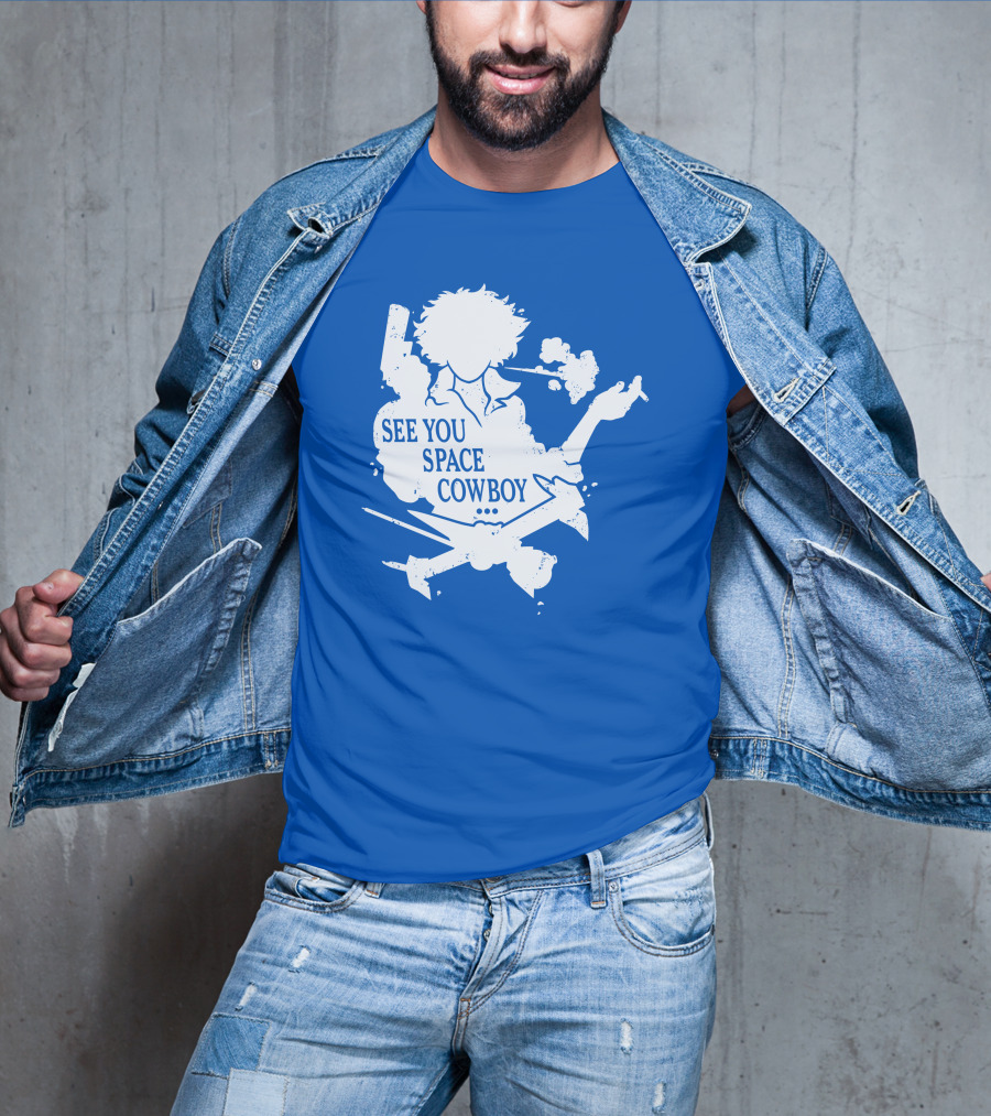SEE YOU SPACE COWBOY Spike Silhouette Smoking Scene T-Shirt