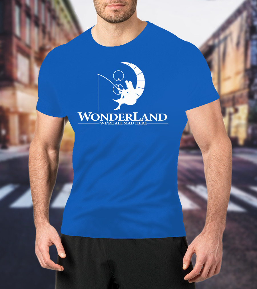 Wonderland We're All Mad Here Moon Fishing T-Shirt