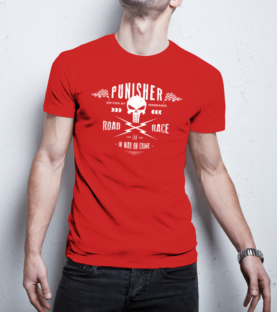 Punisher Driven By Vengeance Road Race In War On Crime T-Shirt