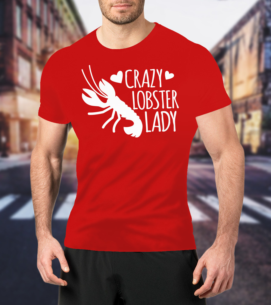 Crazy Lobster Lady With Hearts T-Shirt