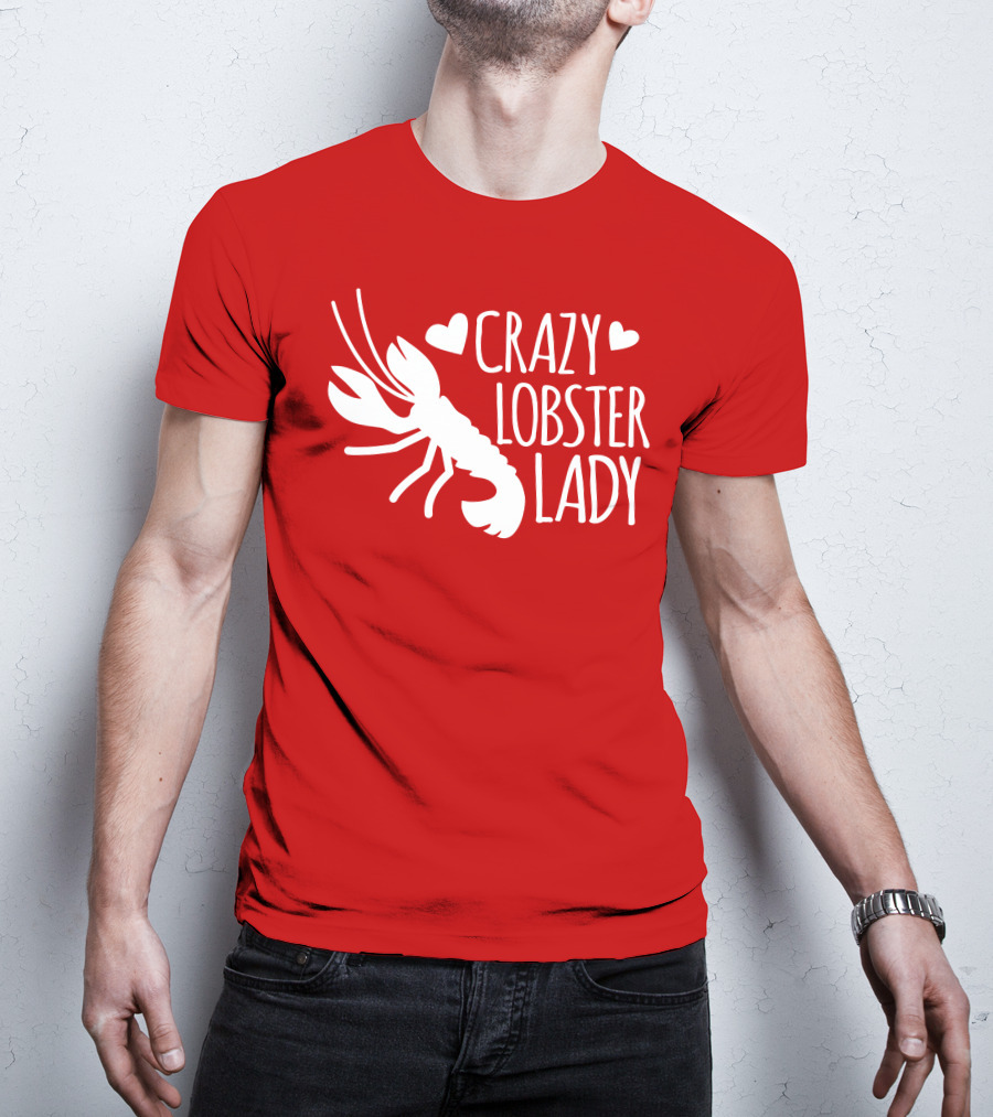 Crazy Lobster Lady With Hearts T-Shirt