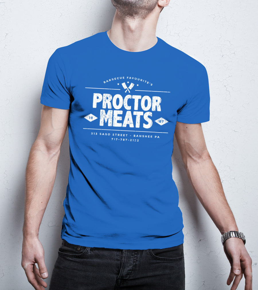 BARBECUE FAVOURITE'S PROCTOR MEATS 313 SABO STREET BANSHEE PA 717-787-2122 1967 WORN LOOK T-Shirt
