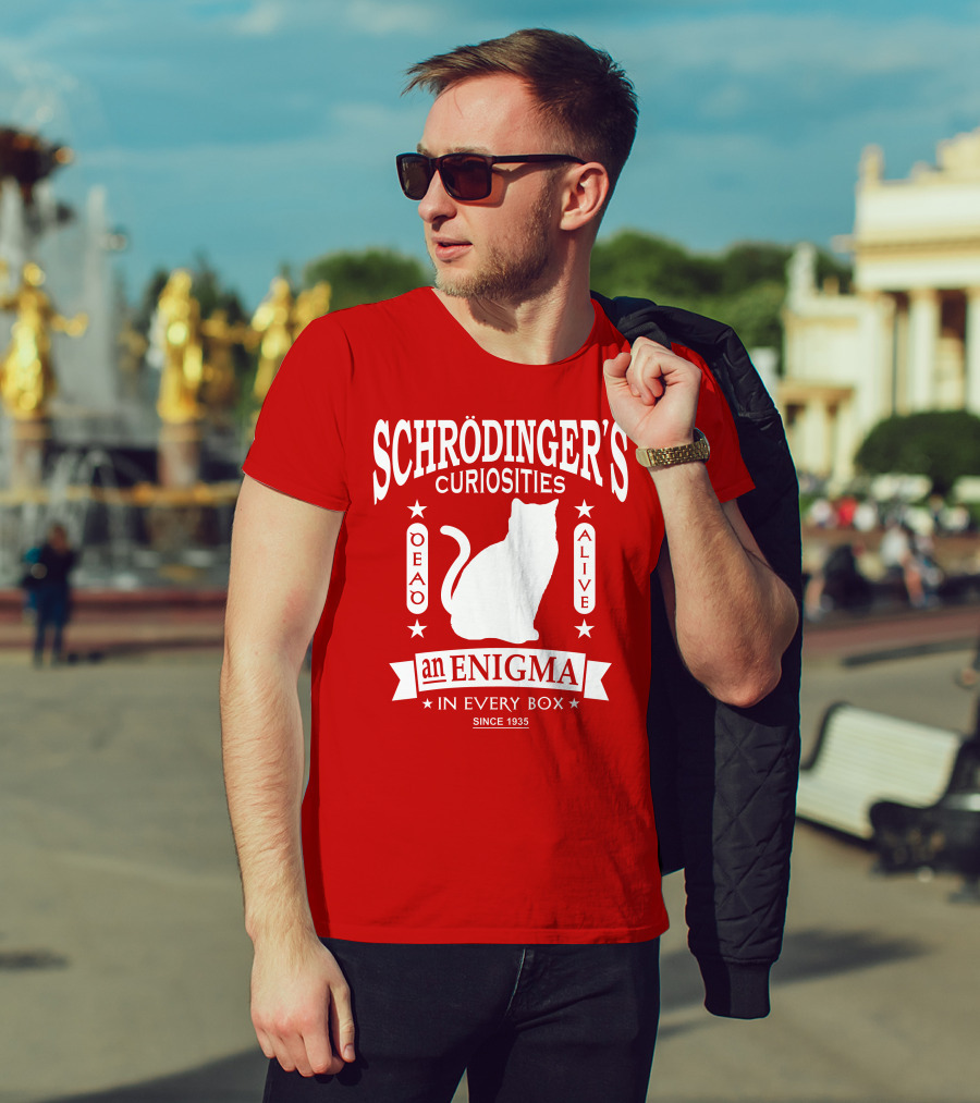 Schrodinger's Curiosities Enigma Alive In Every Box Since 1935 T-Shirt
