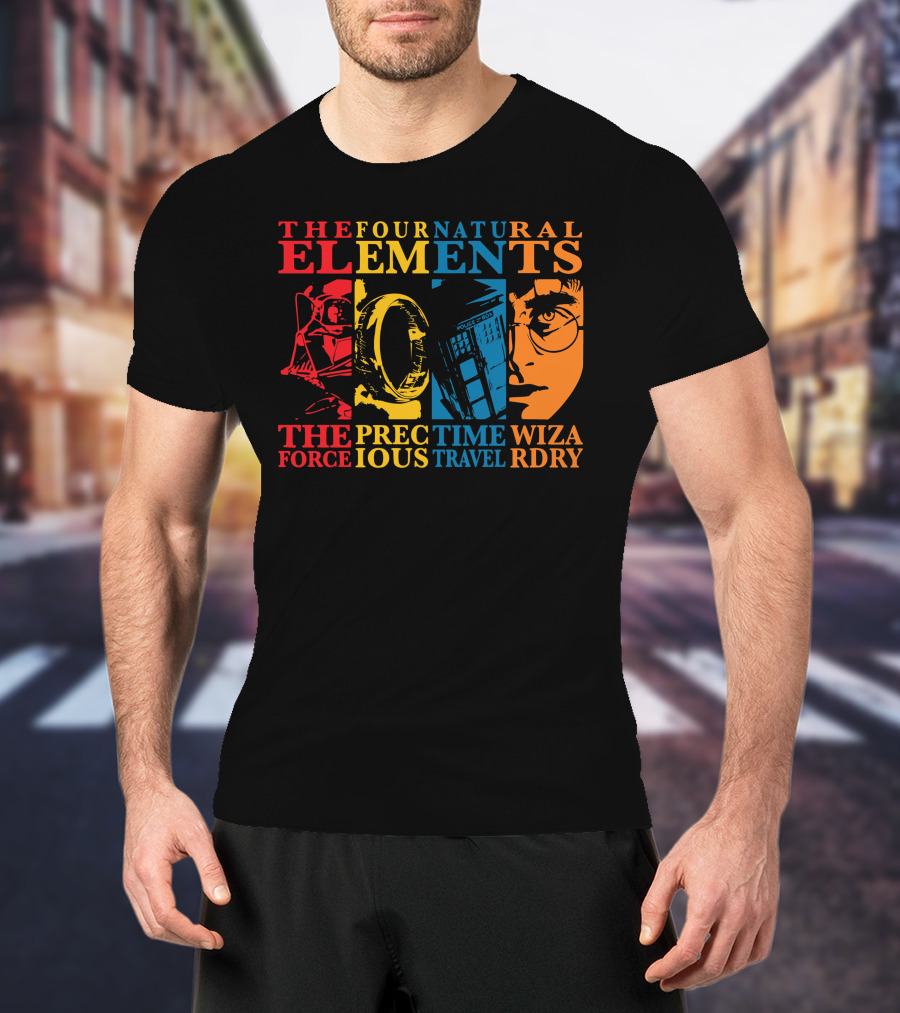 The Four Natural Elements Force Prec Time Travel Wizardry T-Shirt