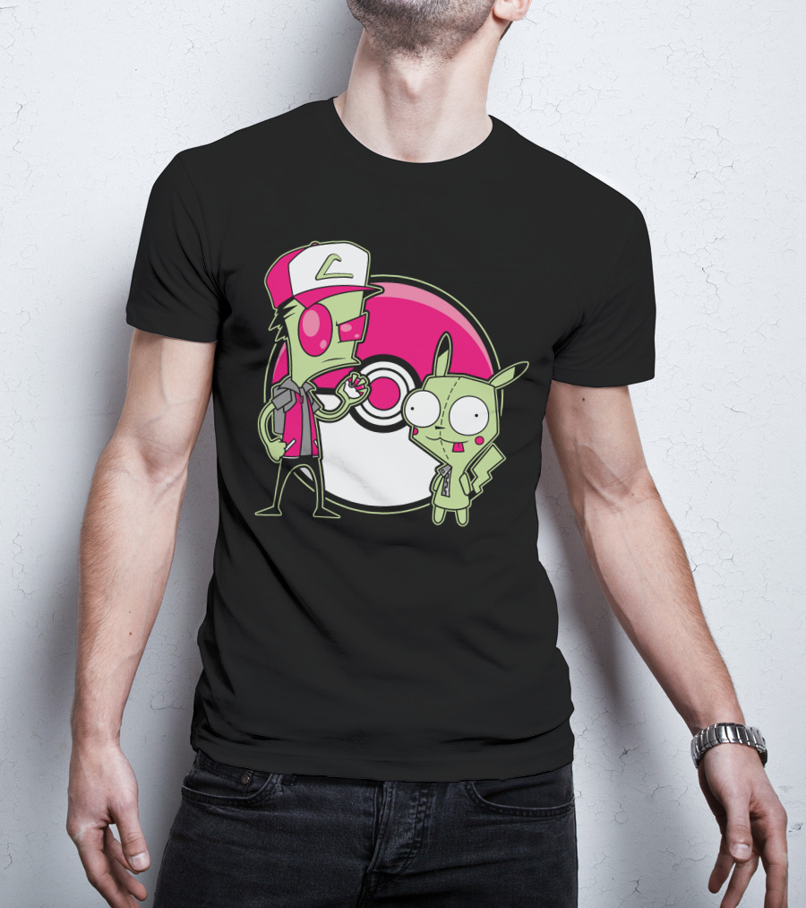 Zombie Pokemon Trainer And Creature With Poke Ball T-Shirt