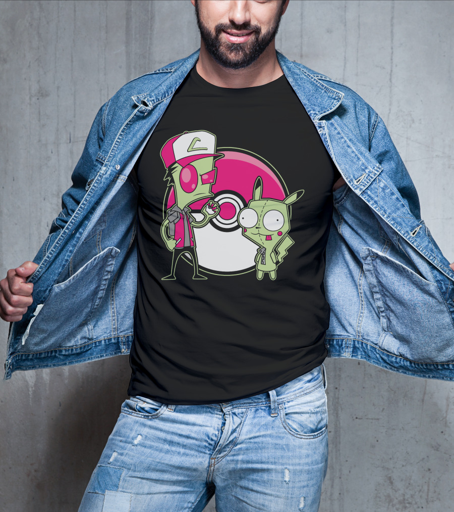 Zombie Pokemon Trainer And Creature With Poke Ball T-Shirt
