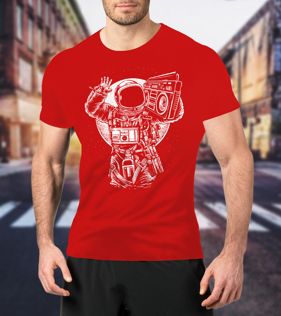 NASA Astronaut With Boombox Space T-Shirt