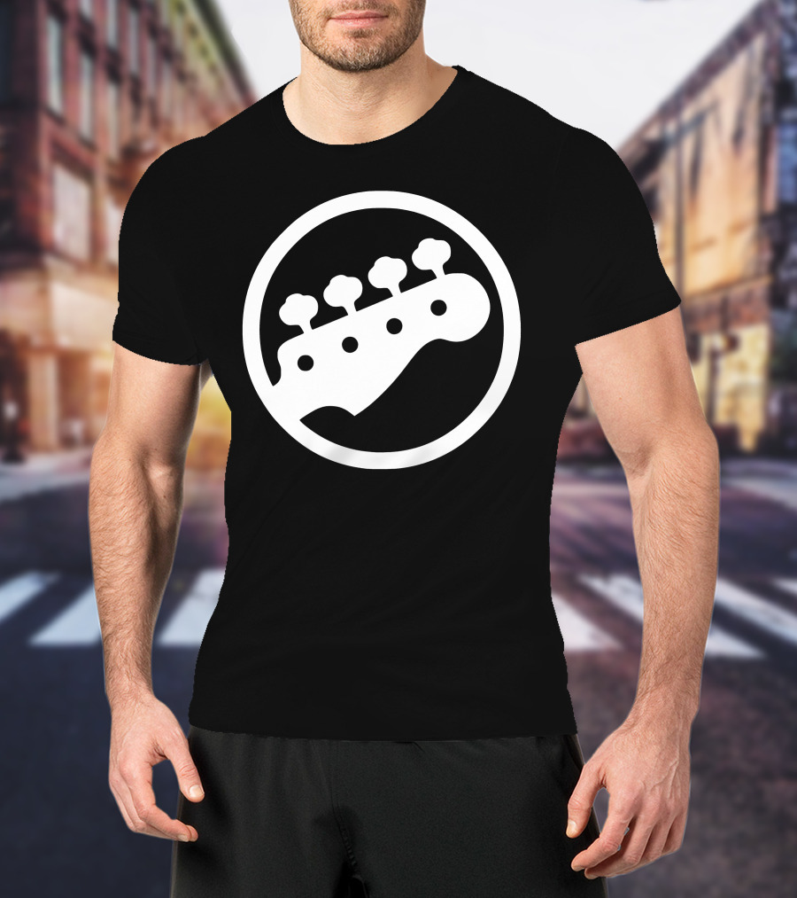 Bass Guitar Player Tuning Pegs Circle T-Shirt