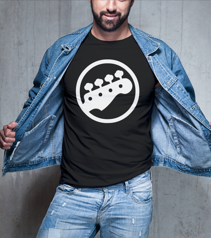 Bass Guitar Player Tuning Pegs Circle T-Shirt
