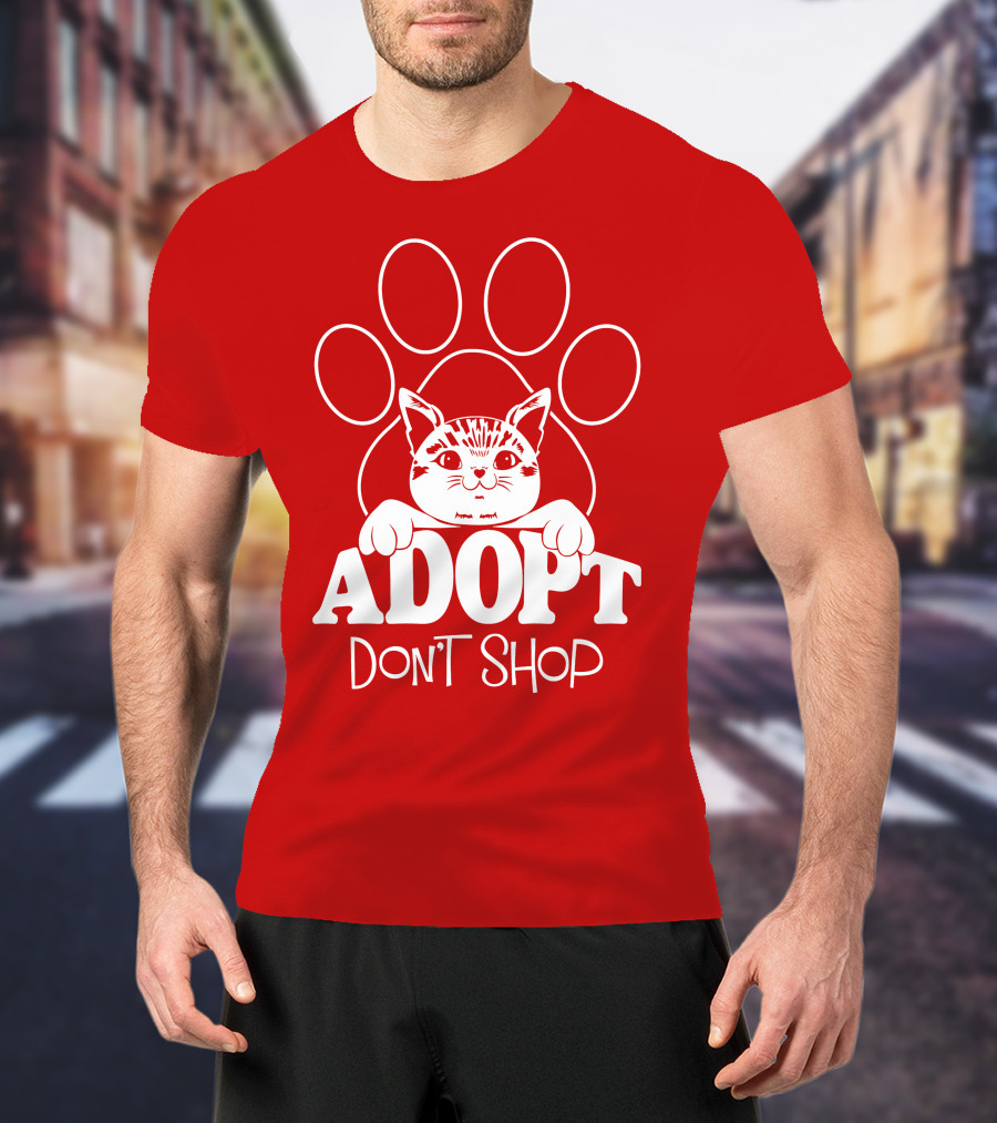 Cat Paw Adopt Don't Shop T-Shirt