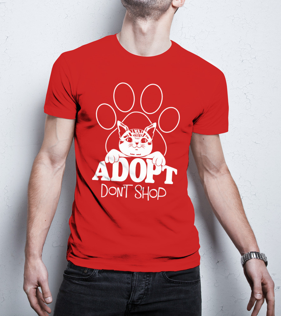 Cat Paw Adopt Don't Shop T-Shirt