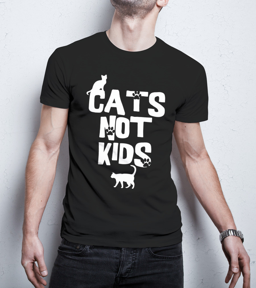 Cats Not Kids Paw Prints T-Shirt