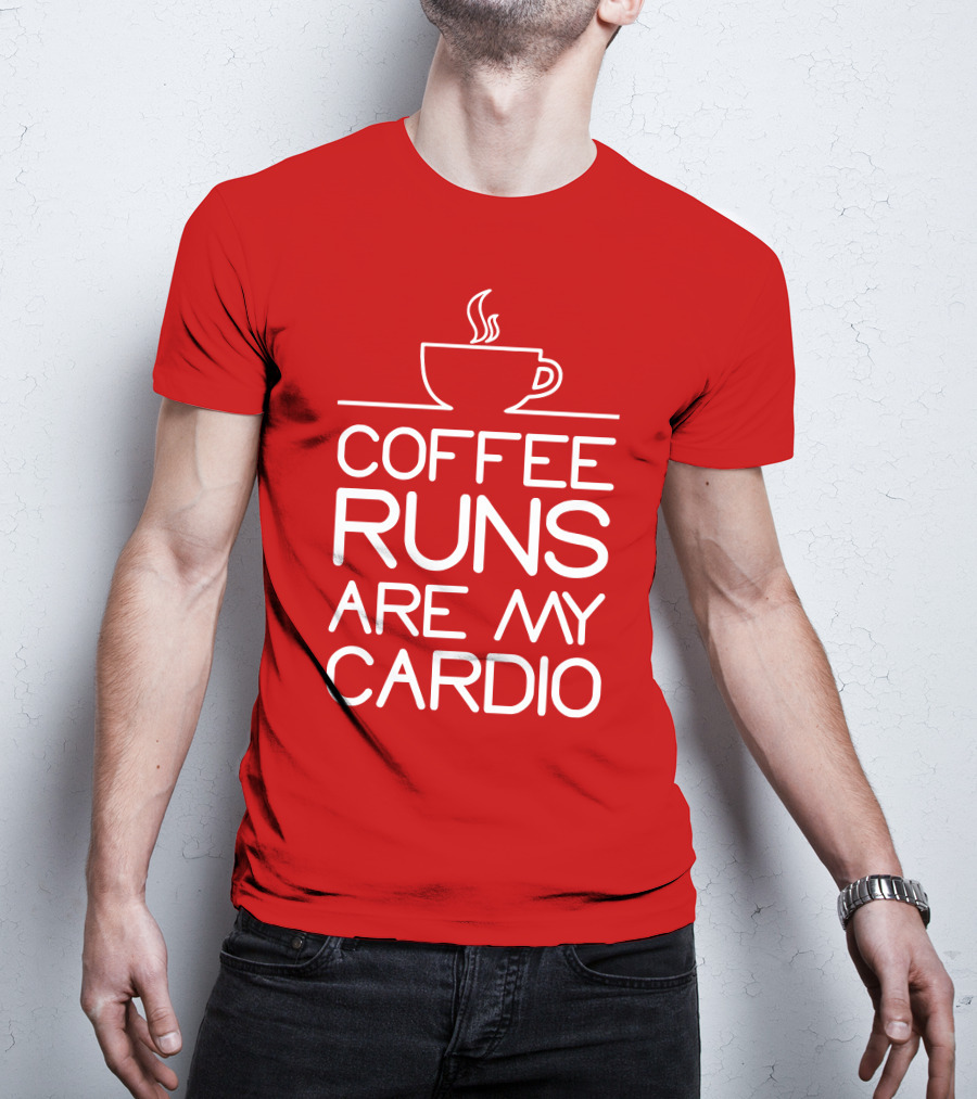 Coffee Runs Are My Cardio Cup Icon T-Shirt