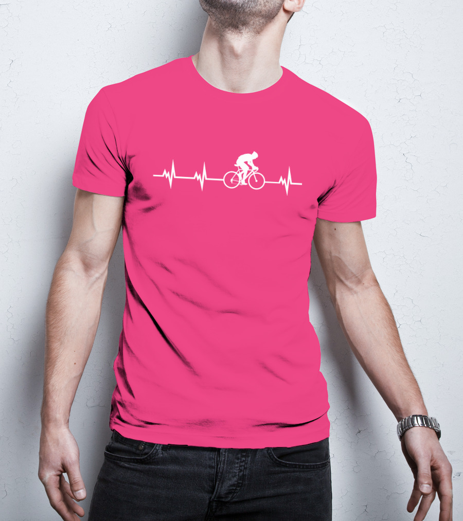 Cycling Heartbeat Bicycle Rider Pulse Line T-Shirt
