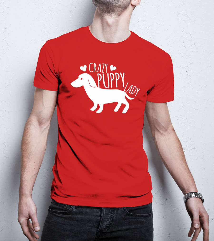CRAZY PUPPY LADY Dachshund Heart T-Shirt