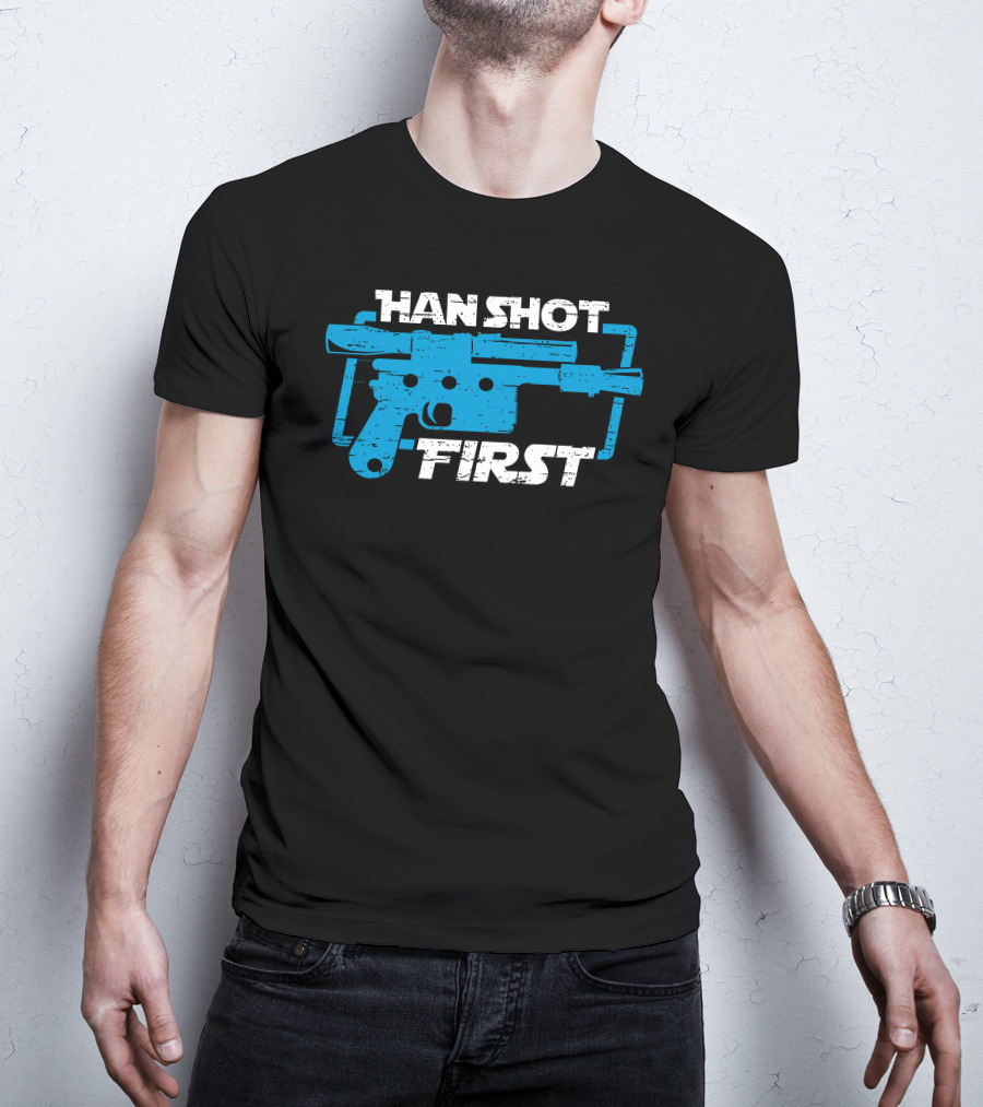 Han Shot First Blue Blaster T-Shirt