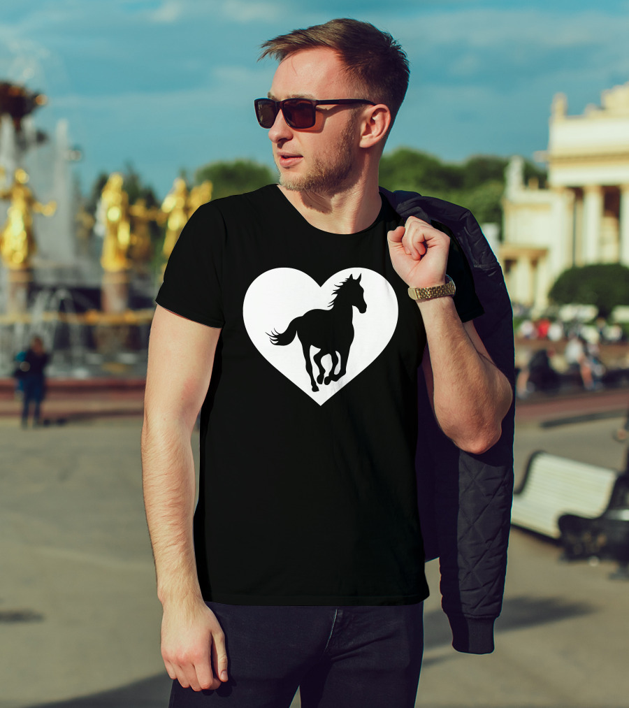 Heart Horse Silhouette Icon T-Shirt
