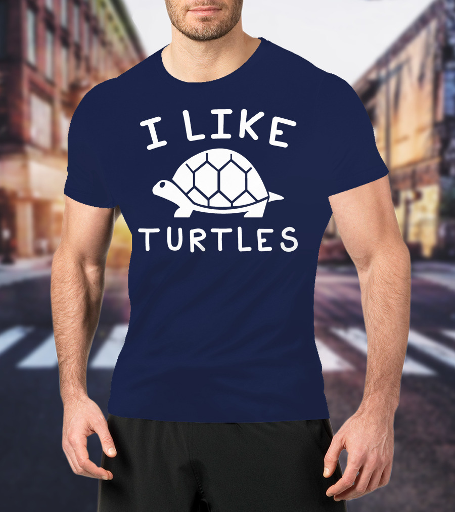 I Like Turtles Funny Tortoise Lover Geometric T-Shirt