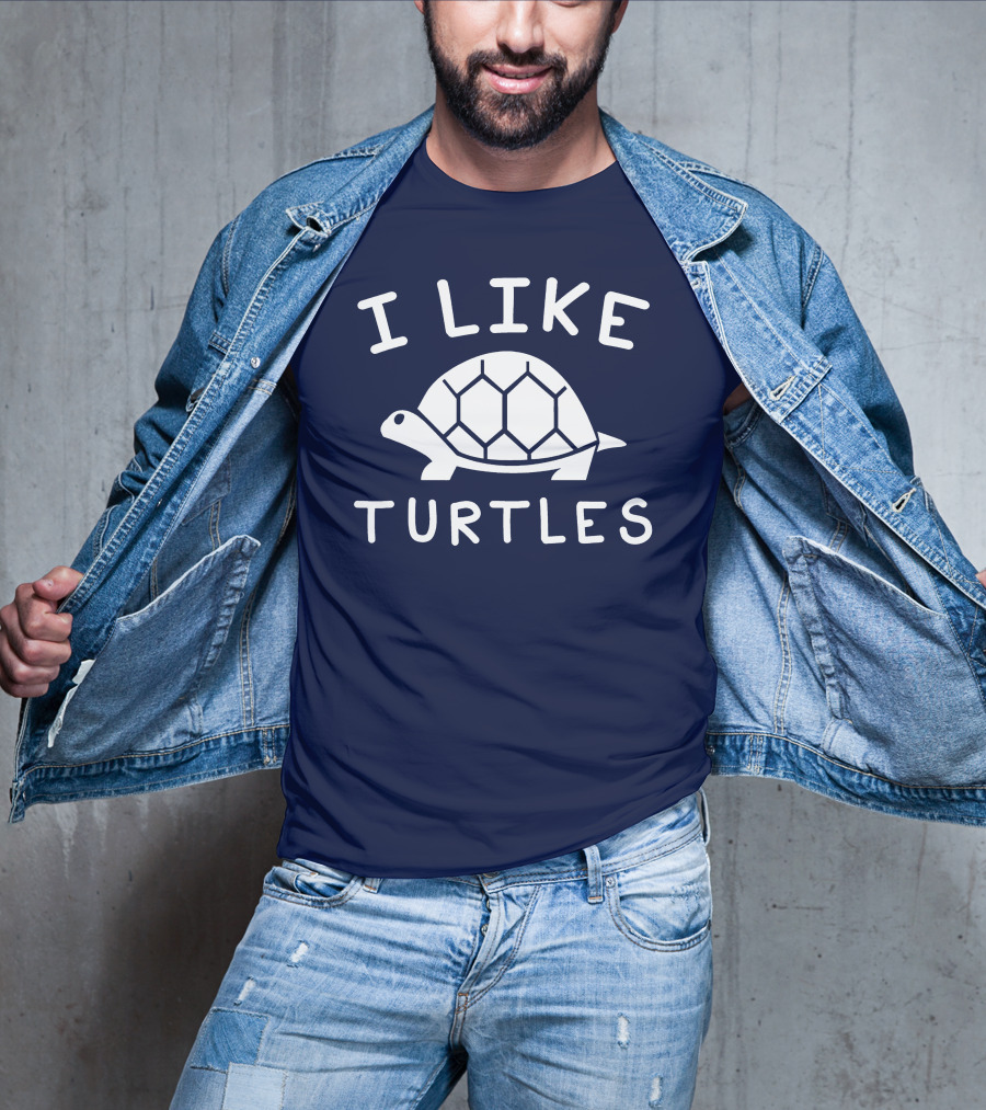 I Like Turtles Funny Tortoise Lover Geometric T-Shirt