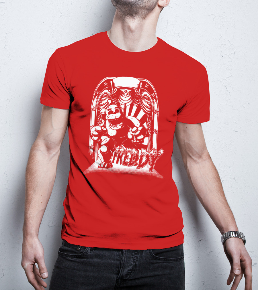 Freddy Fazbear Curtain Stage Retro Archway-style T-Shirt