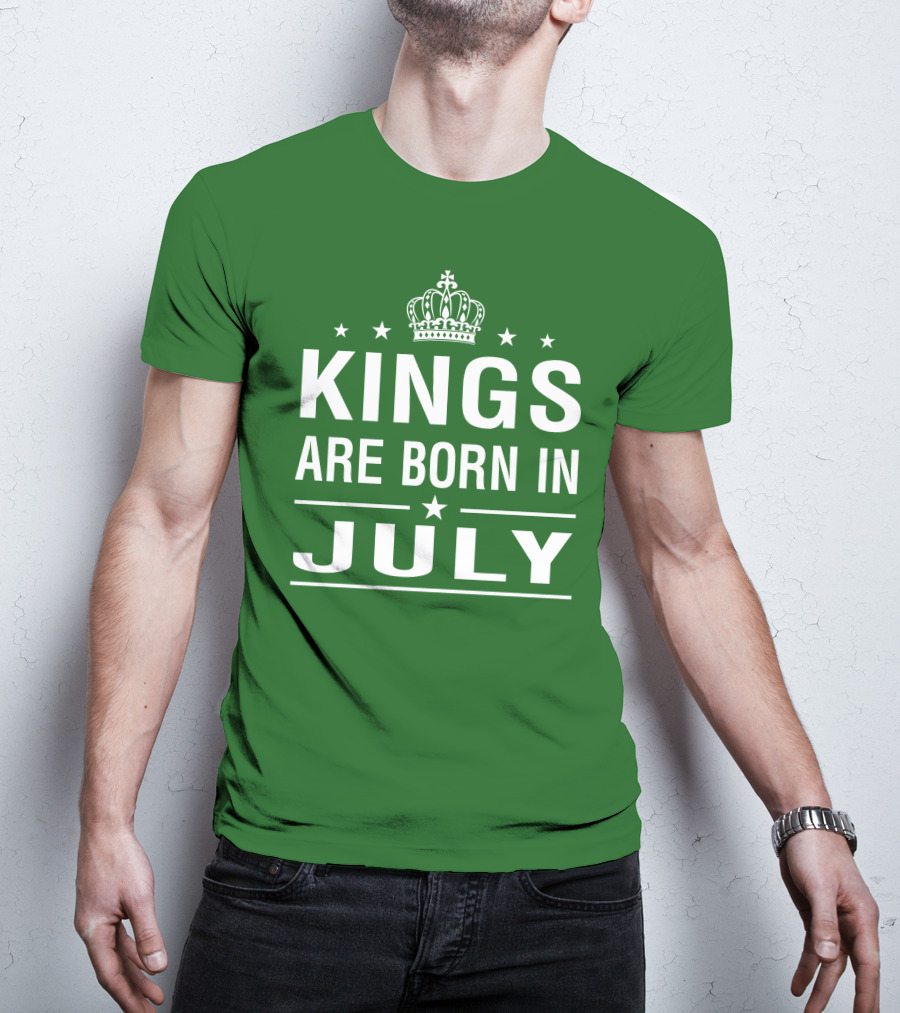 Kings Are Born In July Crown Stars T-Shirt