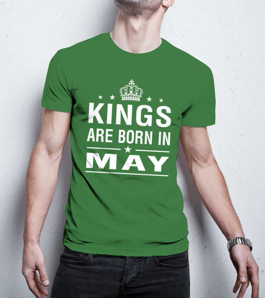 Kings Are Born In May Crown Stars T-Shirt