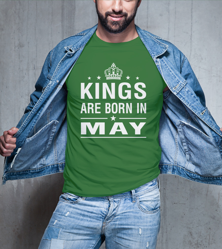 Kings Are Born In May Crown Stars T-Shirt