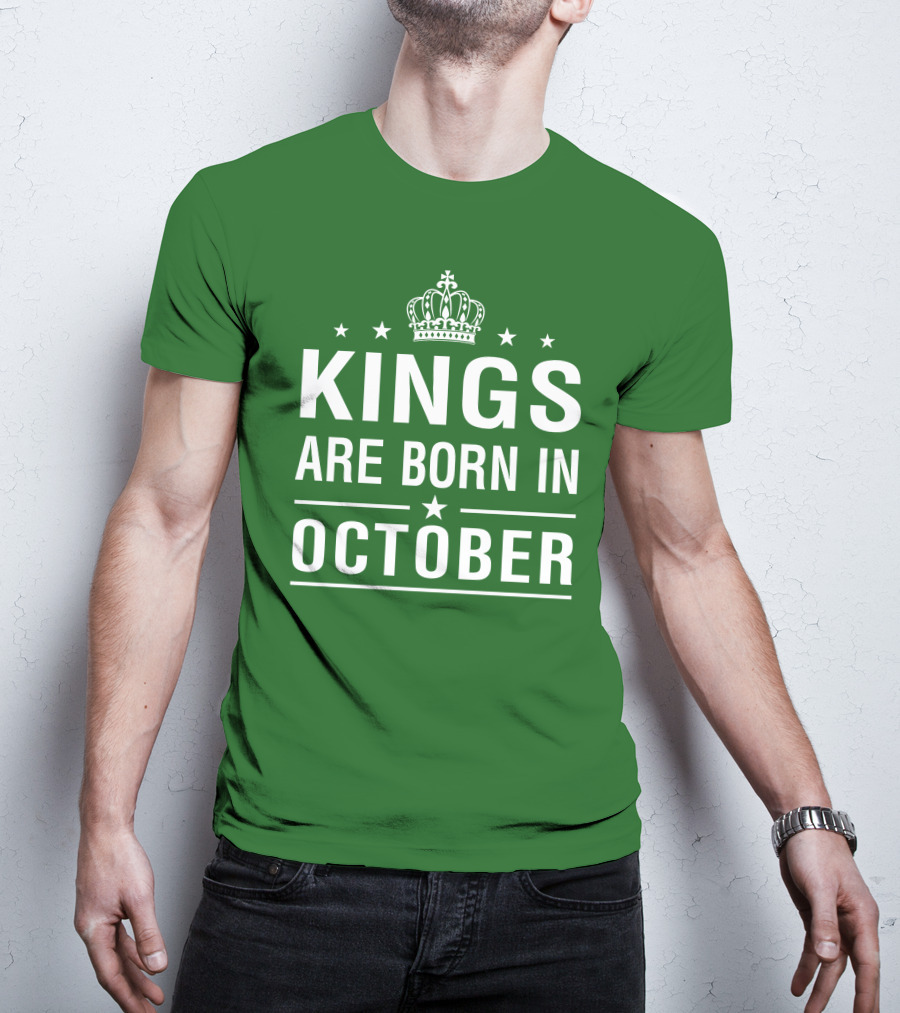 Kings Are Born In October Crowned T-Shirt