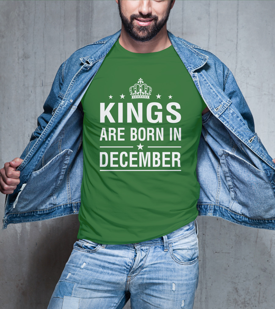 Kings Are Born In December Crown Stars T-Shirt