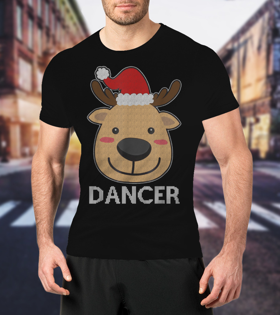 Santa Reindeer Dancer Ugly Christmas T-Shirt