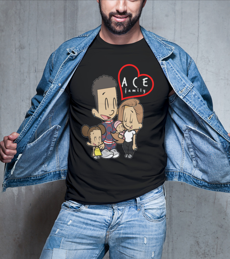 Ace Family Cartoon Heart Merck T-Shirt